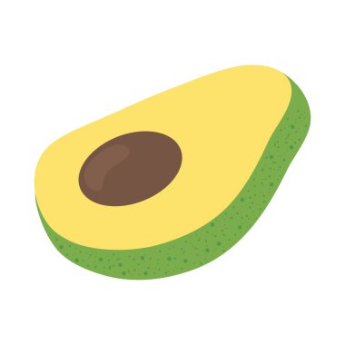 avokado dilimi simgesi, renkli tasarım