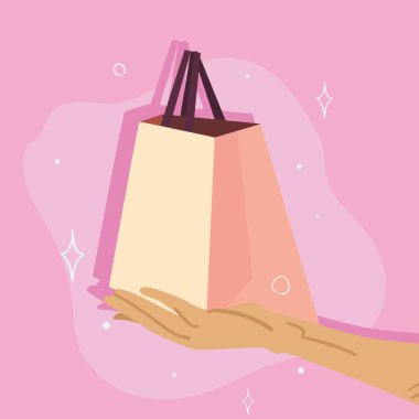 El vektörü dizaynında alışveriş çantası