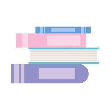 Kitap yığını simgesi, renkli tasarım