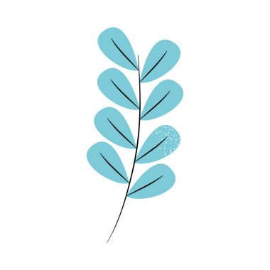 Mavi yapraklı kök, renkli tasarım