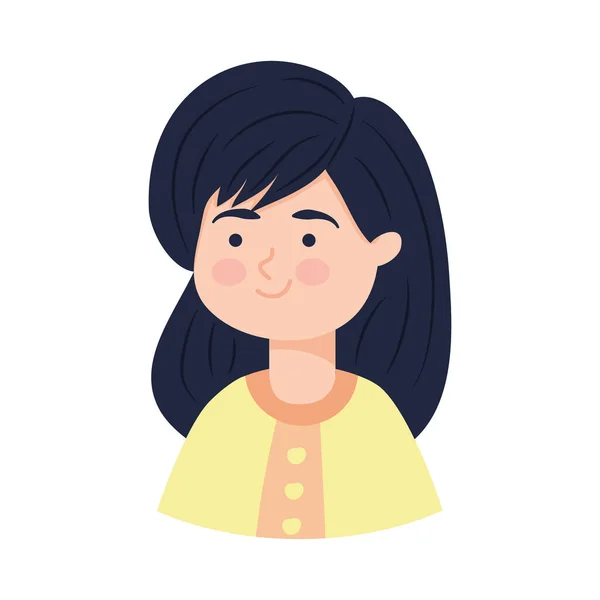 Ícone de desenho animado mulher feliz, design colorido — Vetor de Stock