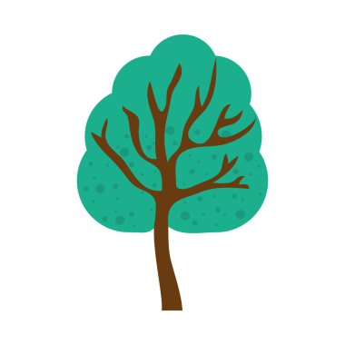 yeşil ağaç simgesi, renkli tasarım