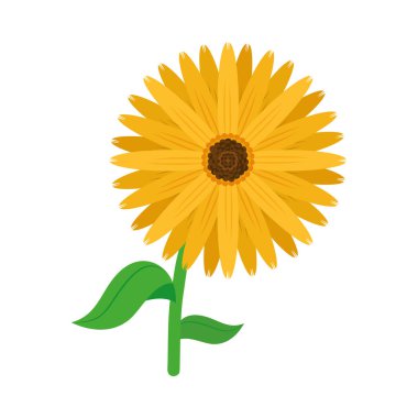 güzel sarı çiçek ikonu, renkli tasarım