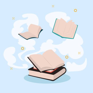 Mavi arkaplan vektör tasarımı hakkında eğitim kitapları aç