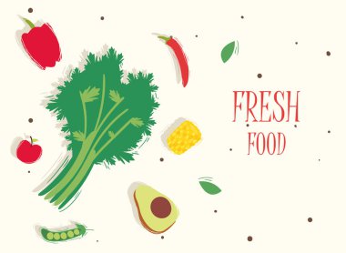 Simge dizayn edilmiş taze yiyecek maydanozu