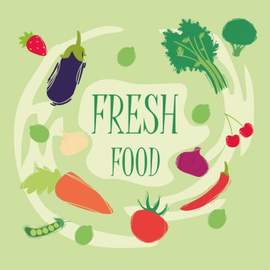 Taze yiyecek simgesi vektör tasarımı