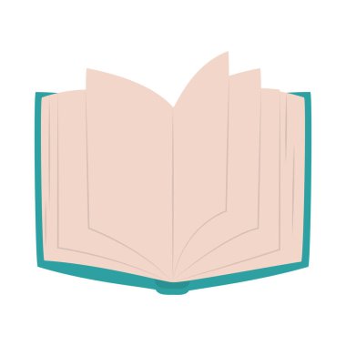 Sayfaları gösteren açık kitap, düz stil