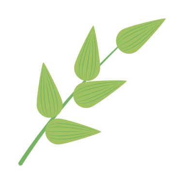 Yapraklı yeşil gövde, renkli tasarım