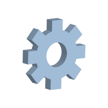 izometrik dişli simgesi izole vektör tasarımı