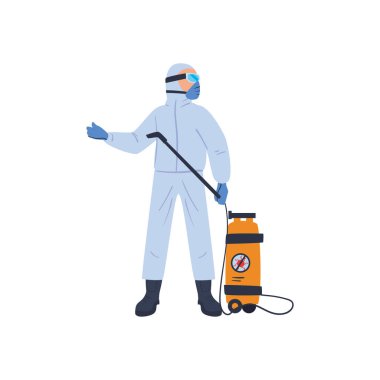 Adam virüsü dezenfekte ediyor