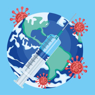 Coronavirus aşısı çizimi