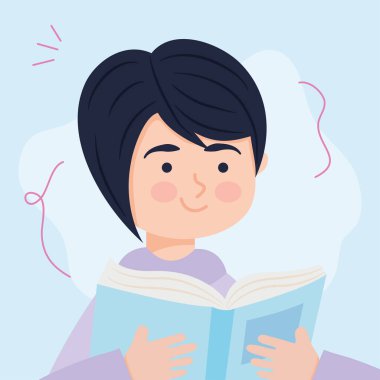 Kadın kitap okuyor.