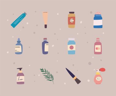 Kozmetik simgesi seti