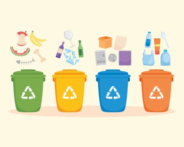 Atık illüstrasyonu sınıflandırılıyor