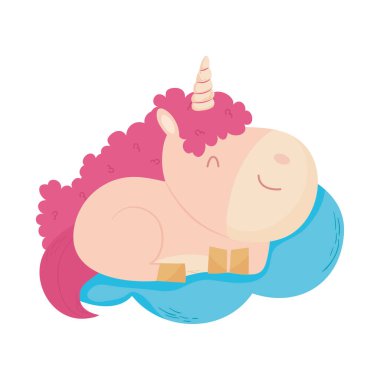 bebek tek boynuzlu at uyuyor.