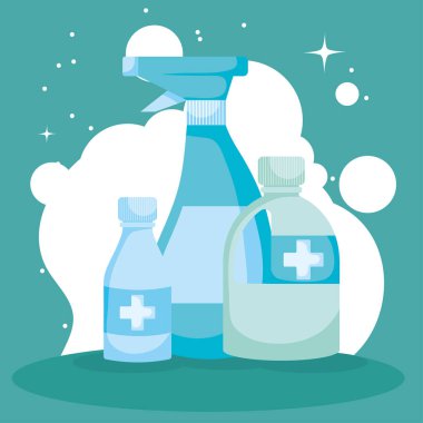 Dezenfektan şişeleri