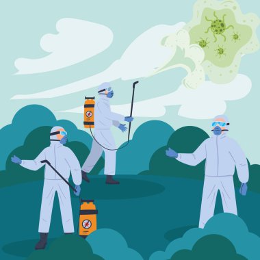 İnsanlar virüsü dezenfekte ediyor