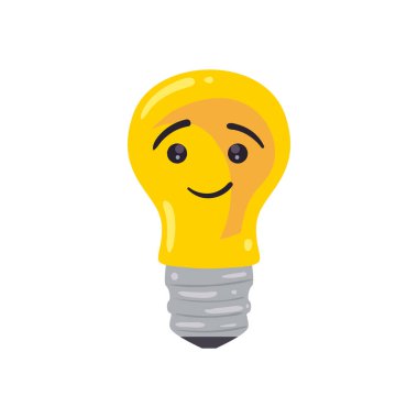 İzole edilmiş mutlu ampul.