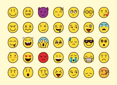 emoji yüzleri koleksiyonu