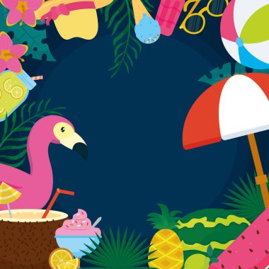 yaz simgeleri çerçevesi