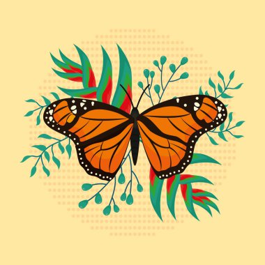 Kelebek ve yapraklar