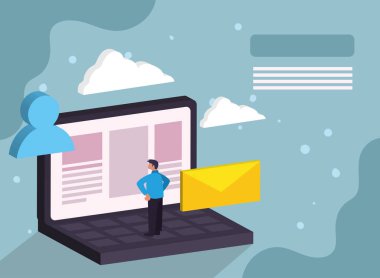 Dizüstü bilgisayardaki adam