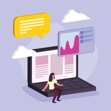 Dizüstü bilgisayardaki kadın