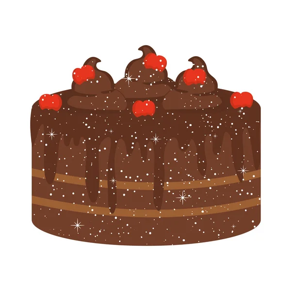 Sobremesa bolo de chocolate — Vetor de Stock