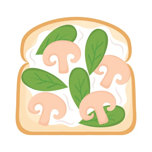 Champignons toast design — Image vectorielle