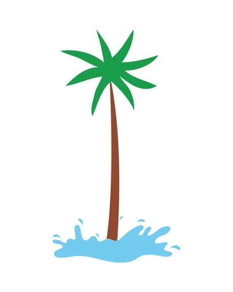 Palmiye ve su — Stok Vektör
