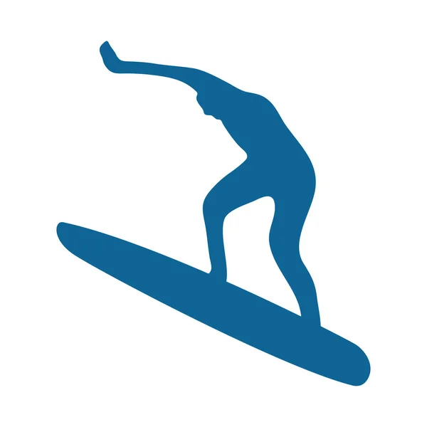 Surfer na desce surfingowej — Wektor stockowy