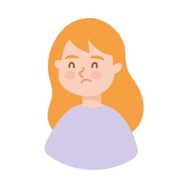 Redheaded woman sad — Stock Vector