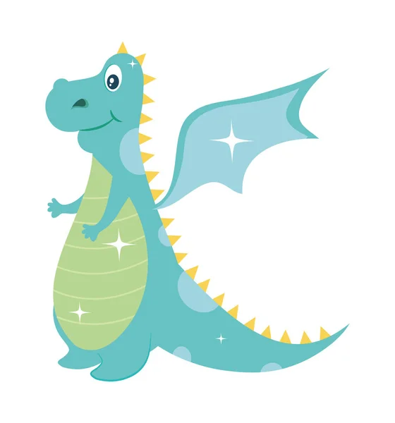 Dragon vert mignon — Image vectorielle