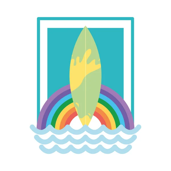 Patch de planche de surf décoratif — Image vectorielle