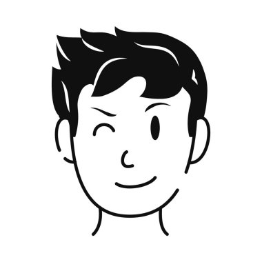 Çizgi filmci göz kırpıyor.