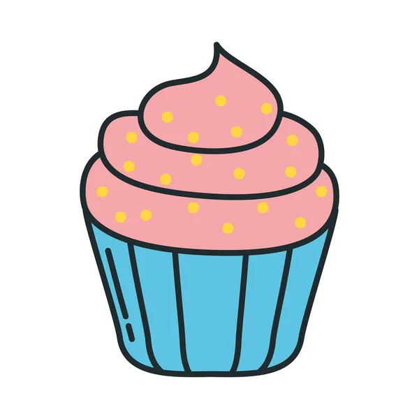 Roze cupcake pictogram — Stockvector