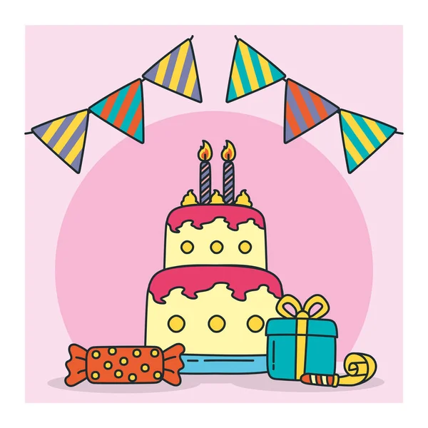Birthday cake illustration — Stock Vector
