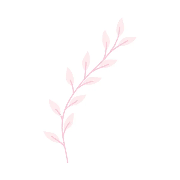 Rama de follaje rosa — Vector de stock