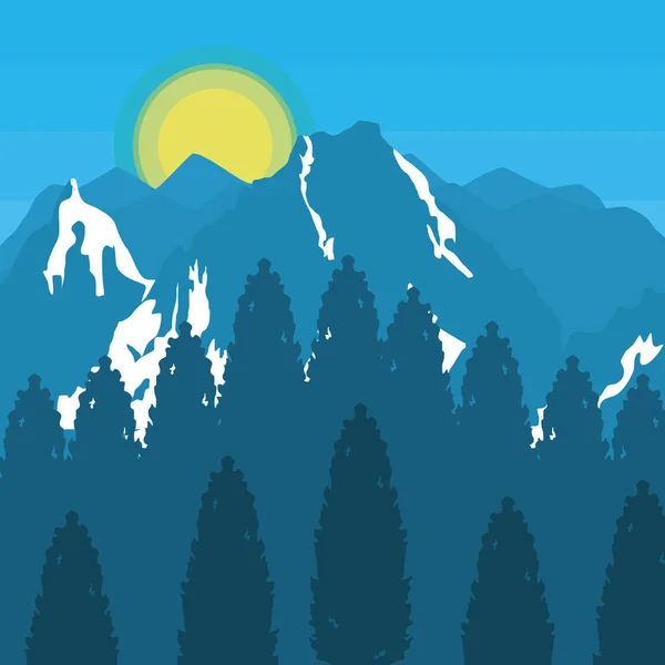 山の日当たりの良い風景 — ストックベクタ