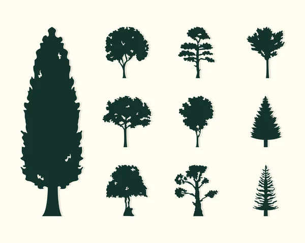 Trees icon collection — Stock Vector