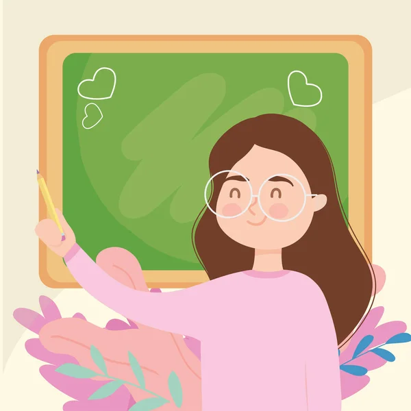 Mujer con tabla — Vector de stock