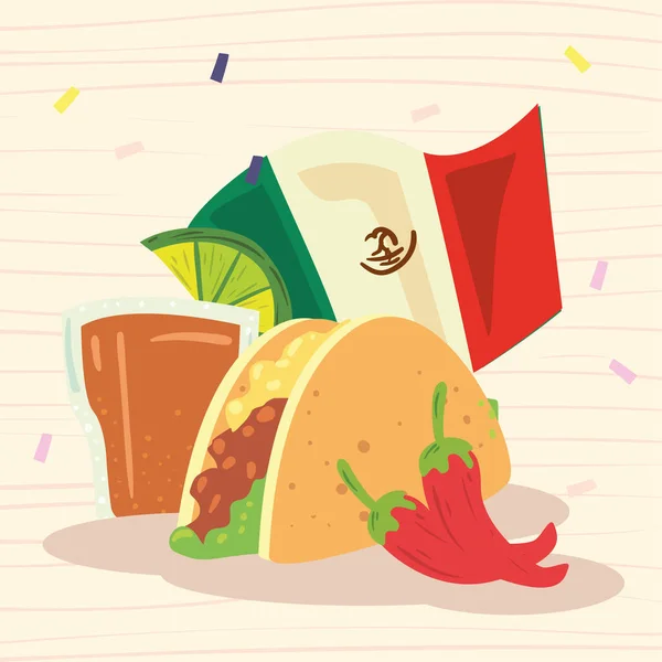 Taco mexicain nourriture — Image vectorielle