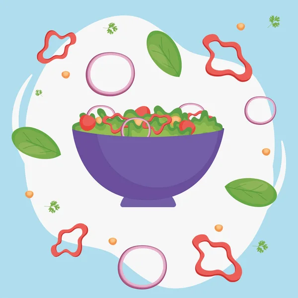 Biberli salata kasesi — Stok Vektör