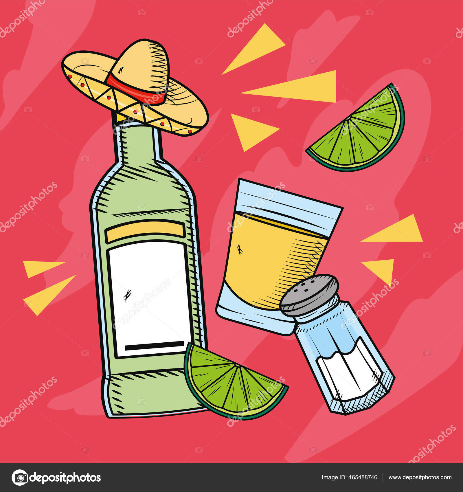 Mexican tequila party Stock Illustration by ©vec.stock #465488746