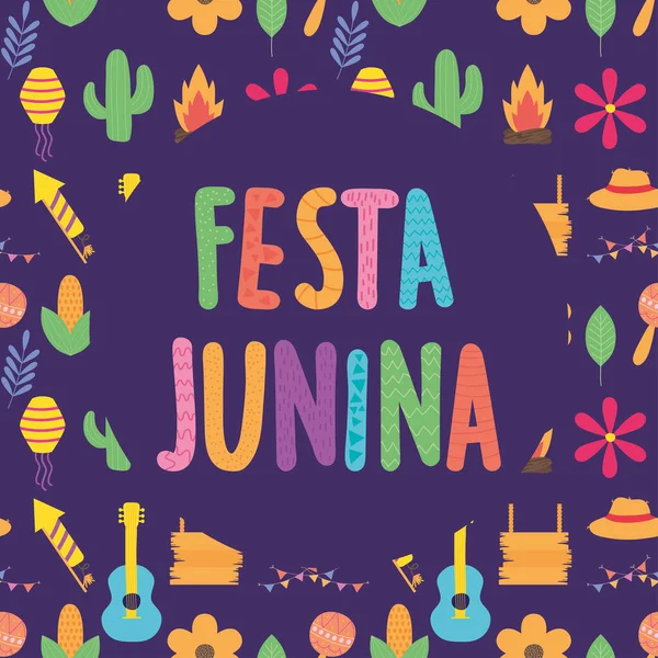 Gelukkig festa junina — Stockvector