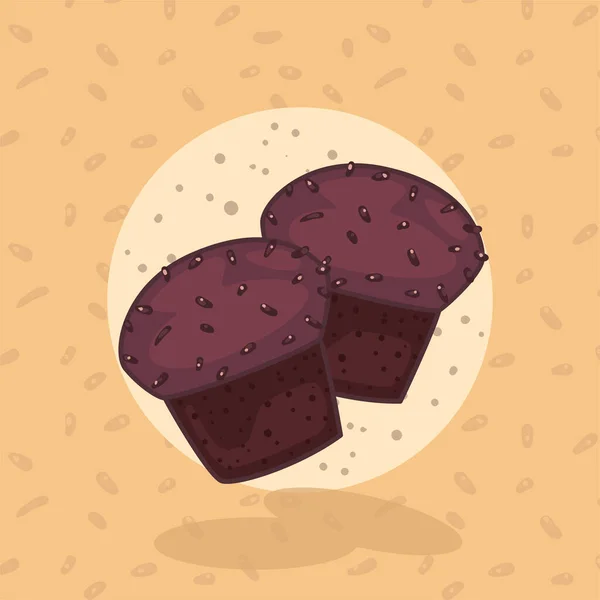 チョコレートカップケーキのアイコン — ストックベクタ