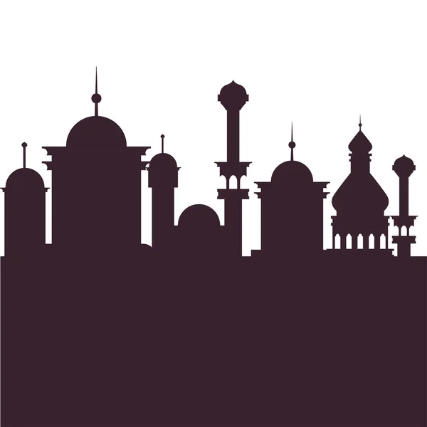 Mezquitas musulmanas templos — Vector de stock