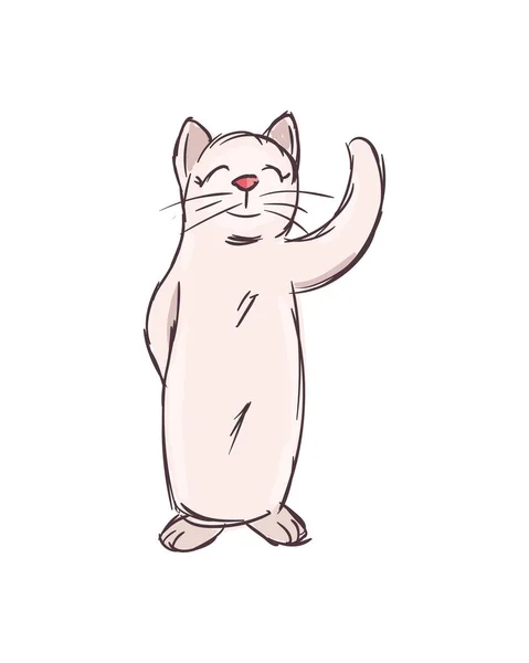 Söt katt tecknad — Stock vektor