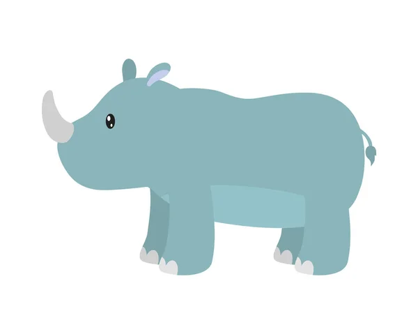 Icône de rhinocéros mignon — Image vectorielle