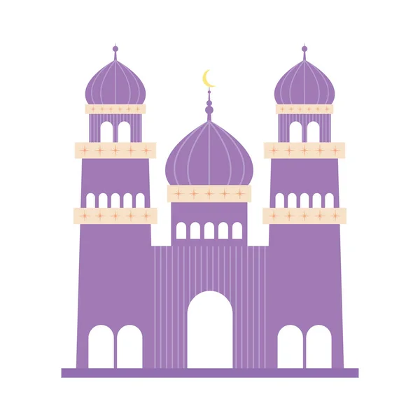 Mezquita púrpura de Eid — Vector de stock